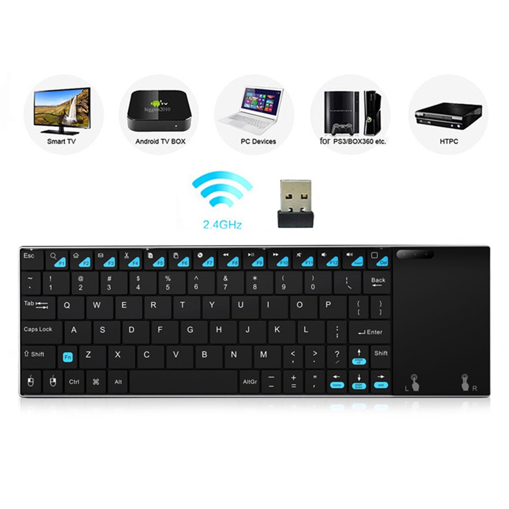 RII Mini K12 2.4GHz Wireless QWERTY Keyboard with Mouse Touchpad (CE/FCC)-2