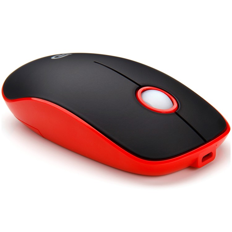 WG-008 2.4G Wireless Rechargeable Mouse with USB Receiver - Black / Red-2