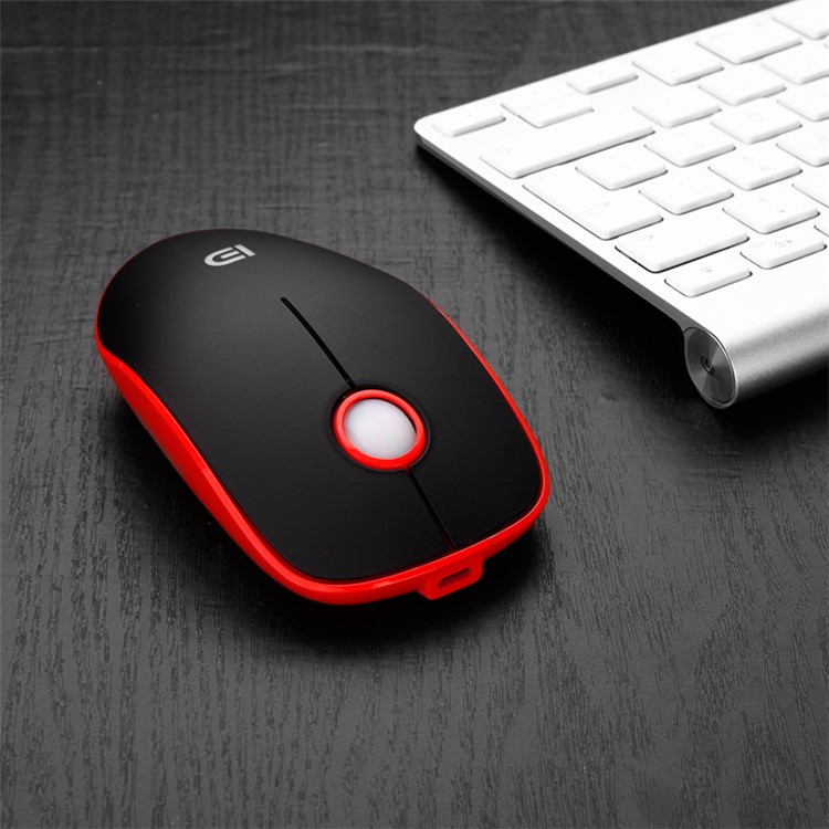 WG-008 2.4G Wireless Rechargeable Mouse with USB Receiver - Black / Red-5