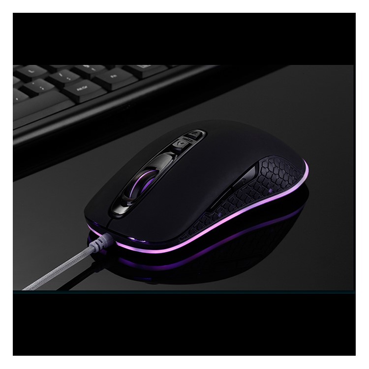 S006 4000DPI 7 Color LED Light Optical Wired Gaming Mouse - Black-1