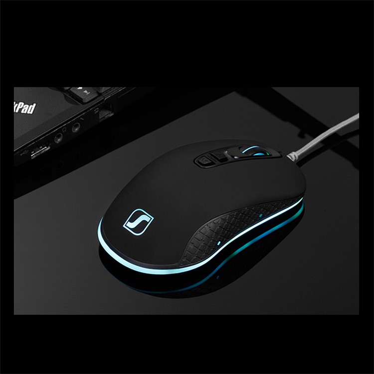 S006 4000DPI 7 Color LED Light Optical Wired Gaming Mouse - Black-2