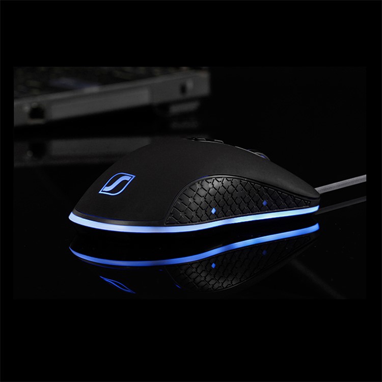 S006 4000DPI 7 Color LED Light Optical Wired Gaming Mouse - Black-4