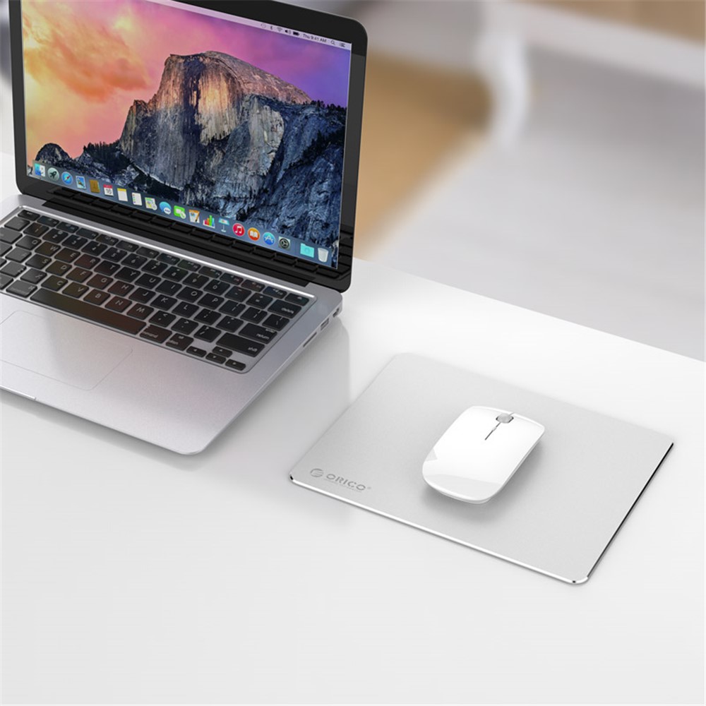 ORICO Aluminium Alloy Mouse Pad with Non-Slip Silicone Base for Computer PC and Laptop - Silver-1