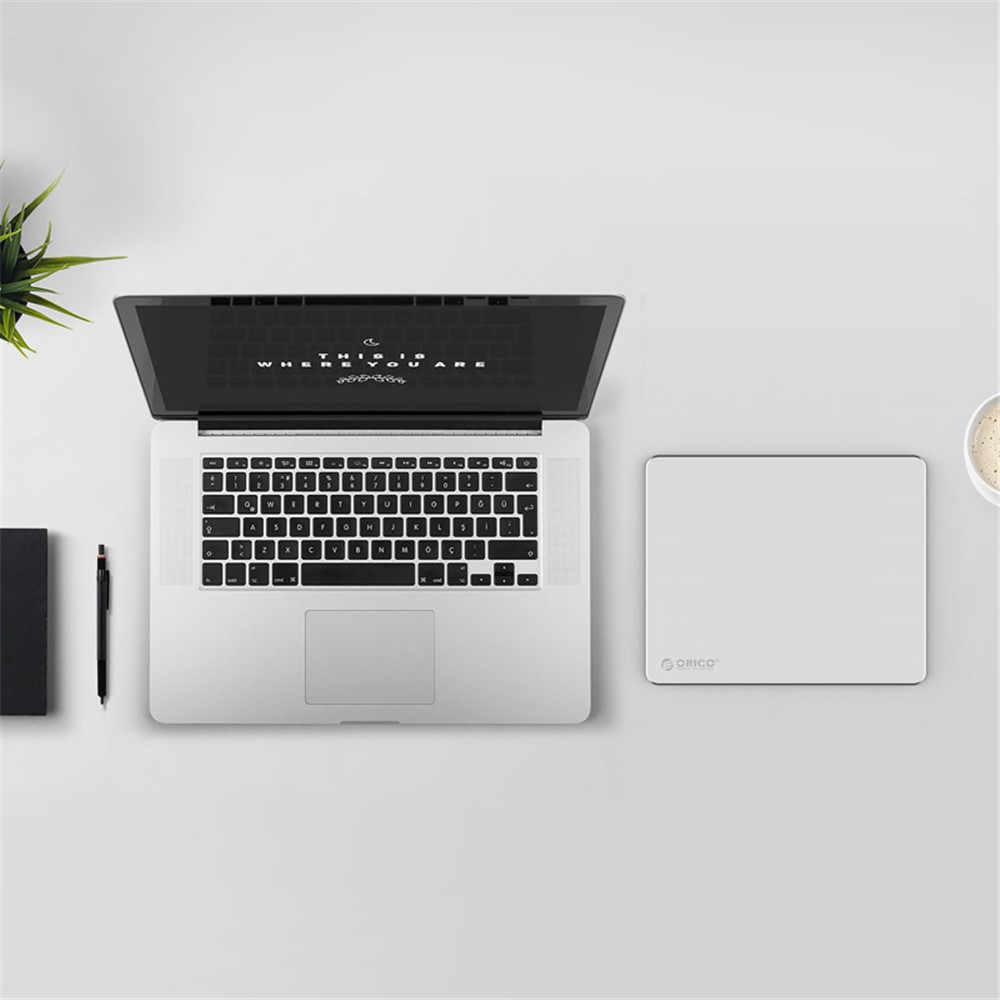 ORICO Aluminium Alloy Mouse Pad with Non-Slip Silicone Base for Computer PC and Laptop - Silver-2