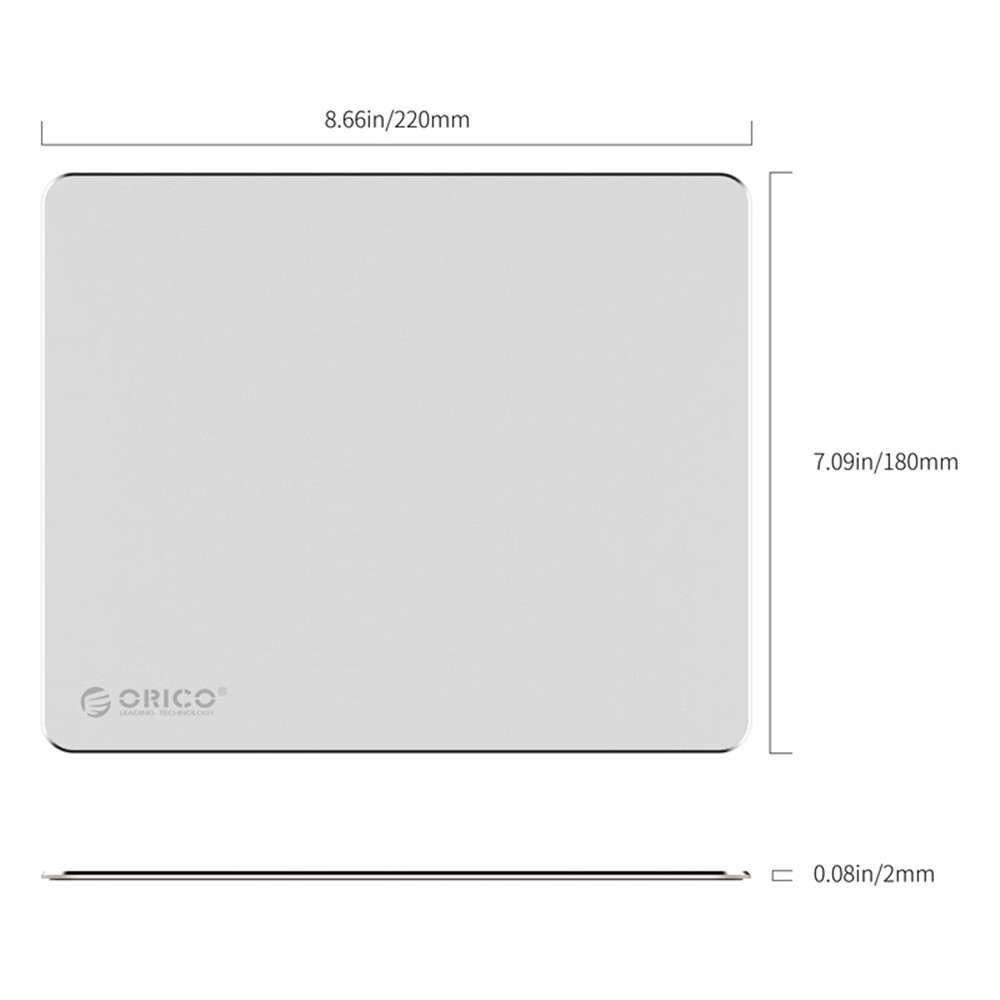 ORICO Aluminium Alloy Mouse Pad with Non-Slip Silicone Base for Computer PC and Laptop - Silver-3