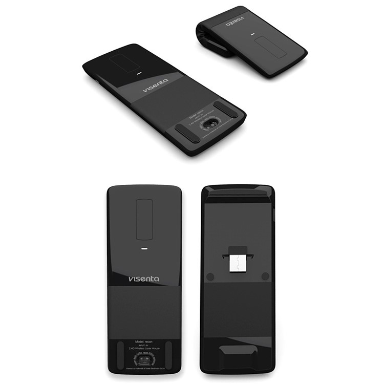 VISENTA Recon Bluetooth Foldable Surface Edition Arc Touch Style Mouse - Black-2