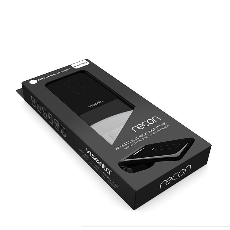VISENTA Recon Bluetooth Foldable Surface Edition Arc Touch Style Mouse - Black-6
