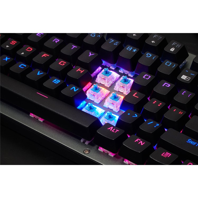 BYLINK RGB 87 Keys RGB Backlights Professional Gaming Mechanical Keyboard with Drive CD - Black-10