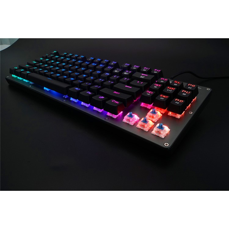 BYLINK RGB 87 Keys RGB Backlights Professional Gaming Mechanical Keyboard with Drive CD - Black-11