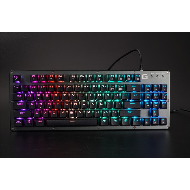 BYLINK RGB 87 Keys RGB Backlights Professional Gaming Mechanical Keyboard with Drive CD - Black-12