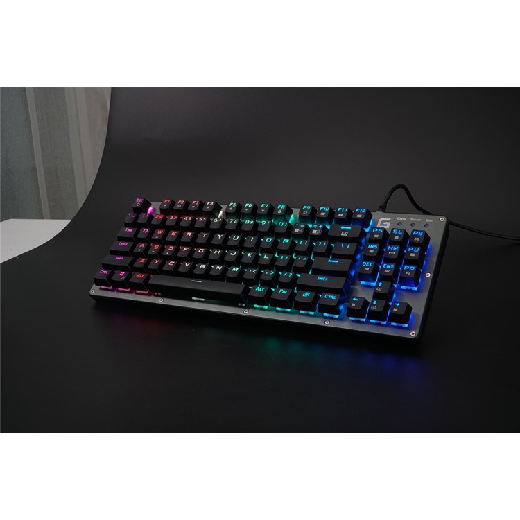 BYLINK RGB 87 Keys RGB Backlights Professional Gaming Mechanical Keyboard with Drive CD - Black-13