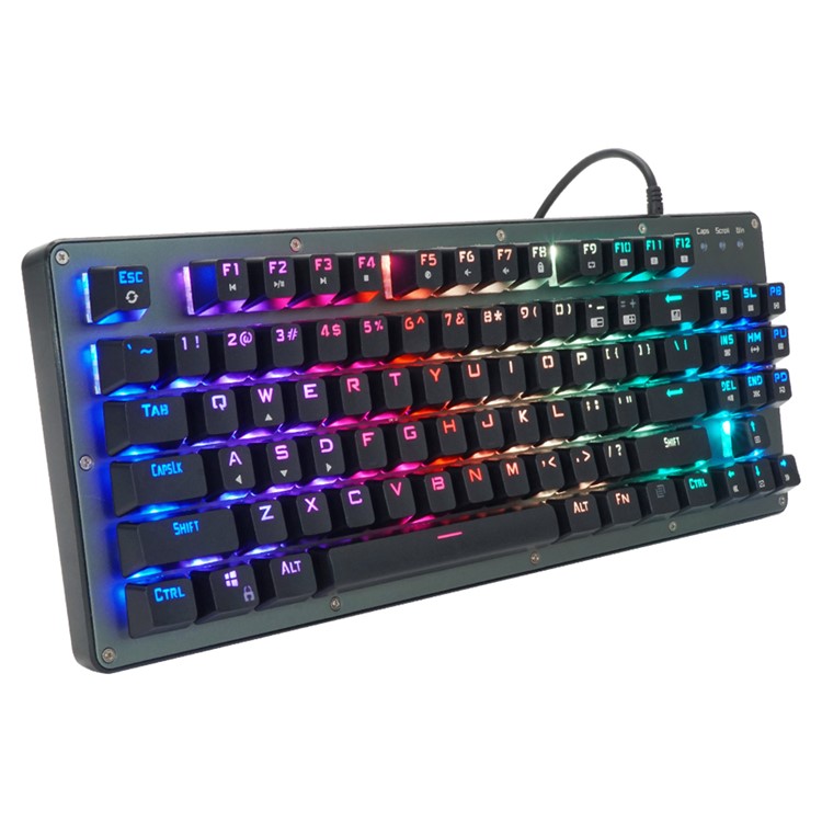 BYLINK RGB 87 Keys RGB Backlights Professional Gaming Mechanical Keyboard with Drive CD - Black-2