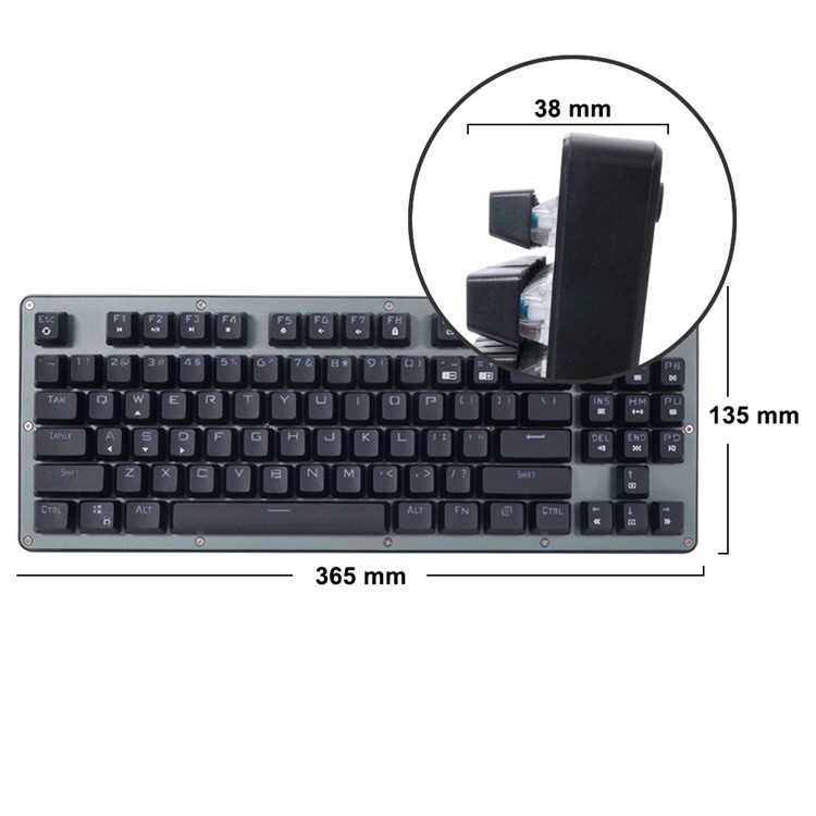 BYLINK RGB 87 Keys RGB Backlights Professional Gaming Mechanical Keyboard with Drive CD - Black-5