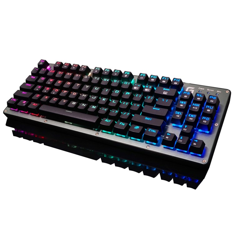 BYLINK RGB 87 Keys RGB Backlights Professional Gaming Mechanical Keyboard with Drive CD - Black-7