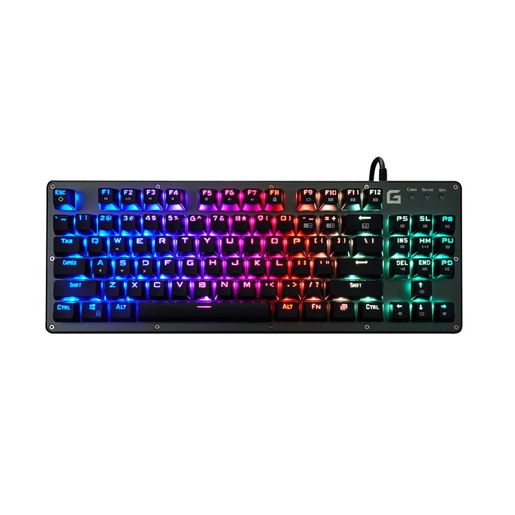 BYLINK RGB 87 Keys RGB Backlights Professional Gaming Mechanical Keyboard with Drive CD - Black-9