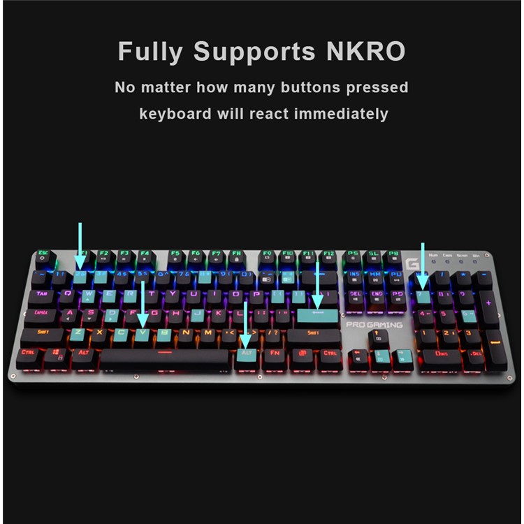 BYLINK 104 Keys Mechanical Gaming Keyboard with Mixed Backlights-1