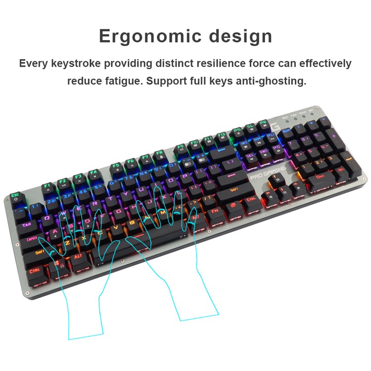 BYLINK 104 Keys Mechanical Gaming Keyboard with Mixed Backlights-4