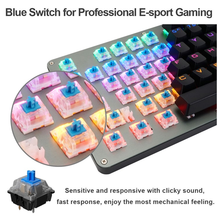 BYLINK 104 Keys Mechanical Gaming Keyboard with Mixed Backlights-5