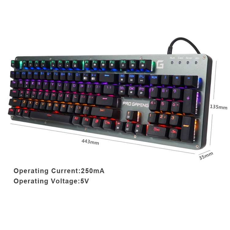 BYLINK 104 Keys Mechanical Gaming Keyboard with Mixed Backlights-7