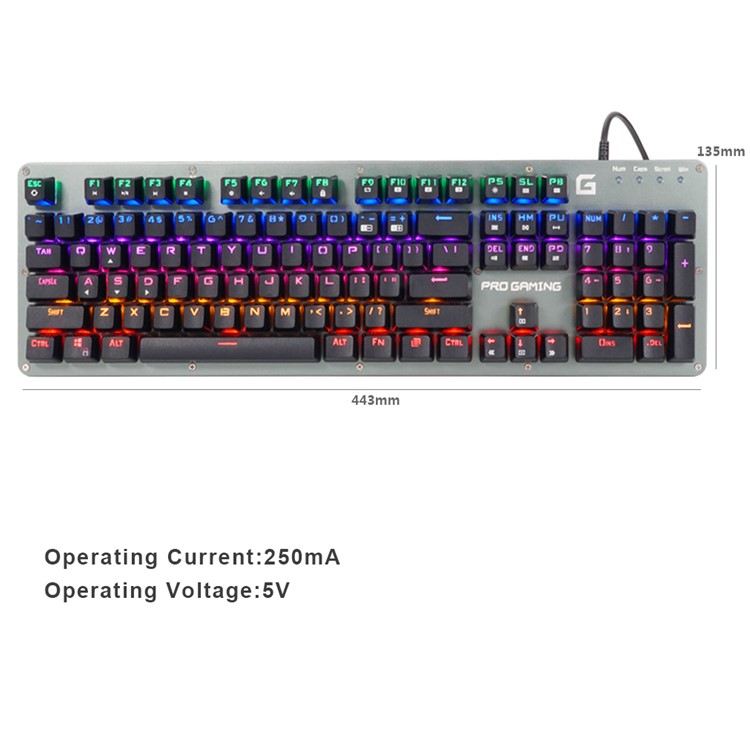 BYLINK 104 Keys Mechanical Gaming Keyboard with Mixed Backlights-9