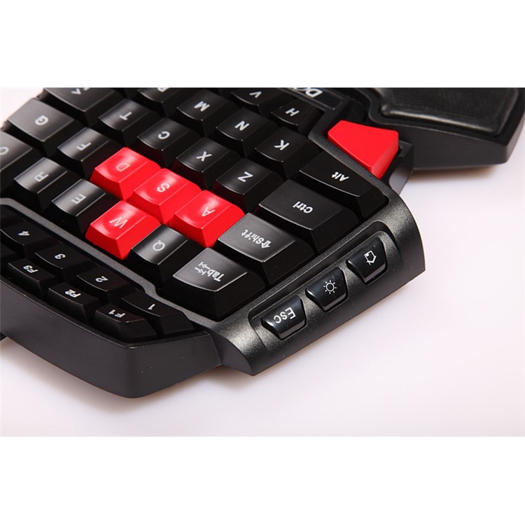 DELUX T9 Portable One Hand Gaming Keyboard with Colorful LED Backlight-10