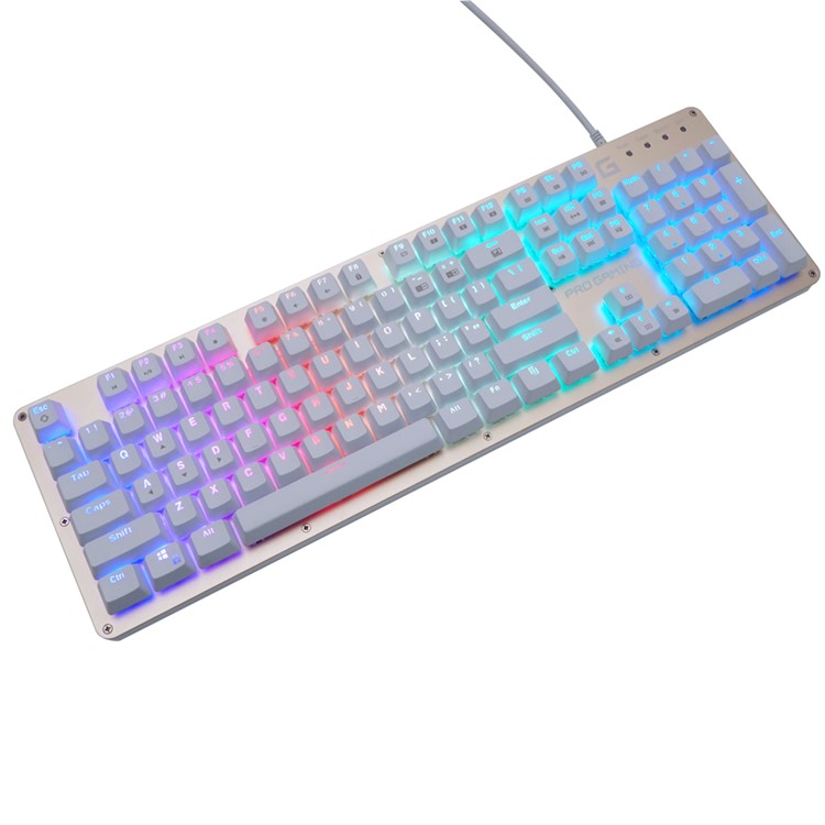 BYLINK 104 Keys RGB Wired Mechanical Gaming Keyboard 18 Backlit Modes with Drive CD - Gold-2