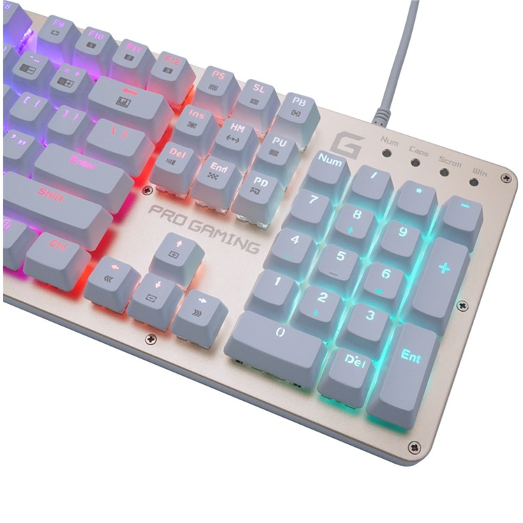 BYLINK 104 Keys RGB Wired Mechanical Gaming Keyboard 18 Backlit Modes with Drive CD - Gold-3