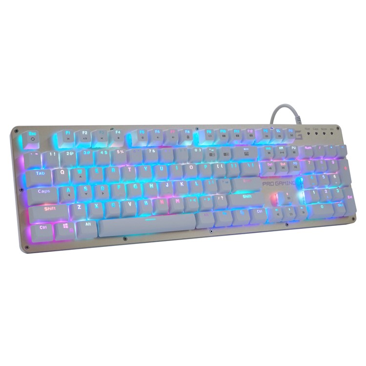 BYLINK 104 Keys RGB Wired Mechanical Gaming Keyboard 18 Backlit Modes with Drive CD - Gold-4