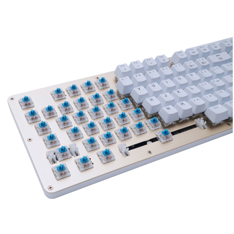 BYLINK 104 Keys RGB Wired Mechanical Gaming Keyboard 18 Backlit Modes with Drive CD - Gold-5