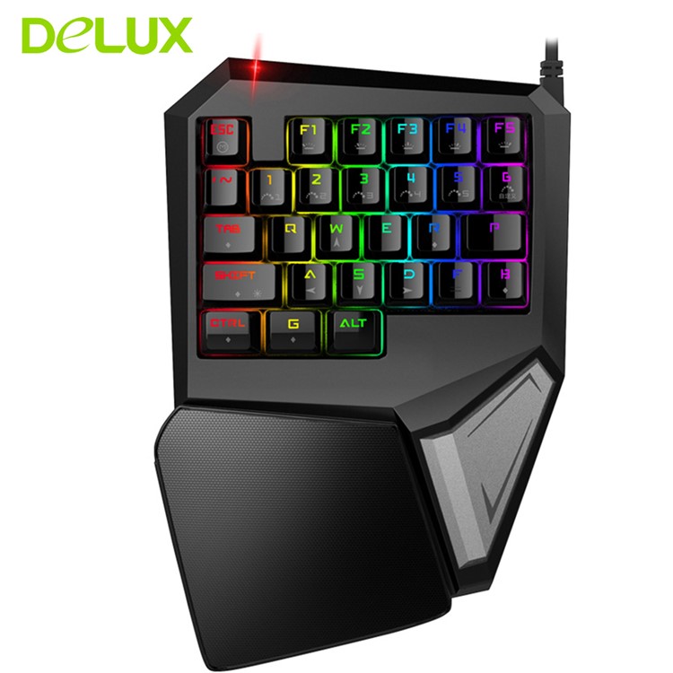 DULEX T9 Plus One-handed Wired USB Mechanical Game Keyboard with RGB LED Backlight-2