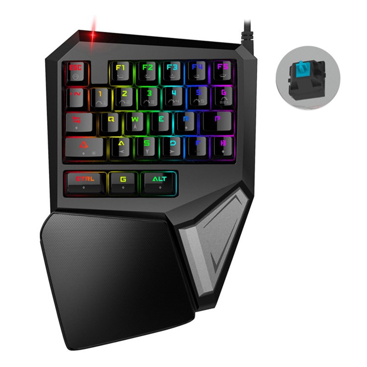 DULEX T9 Plus One-handed Wired USB Mechanical Game Keyboard with RGB LED Backlight-9