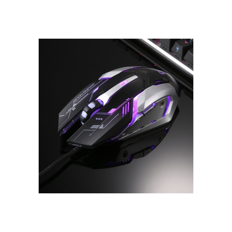 BYLINK GM003 3200DPI Macro 6 Programmable Buttons Gaming Mouse with 5-color LED Light USB Wired-1