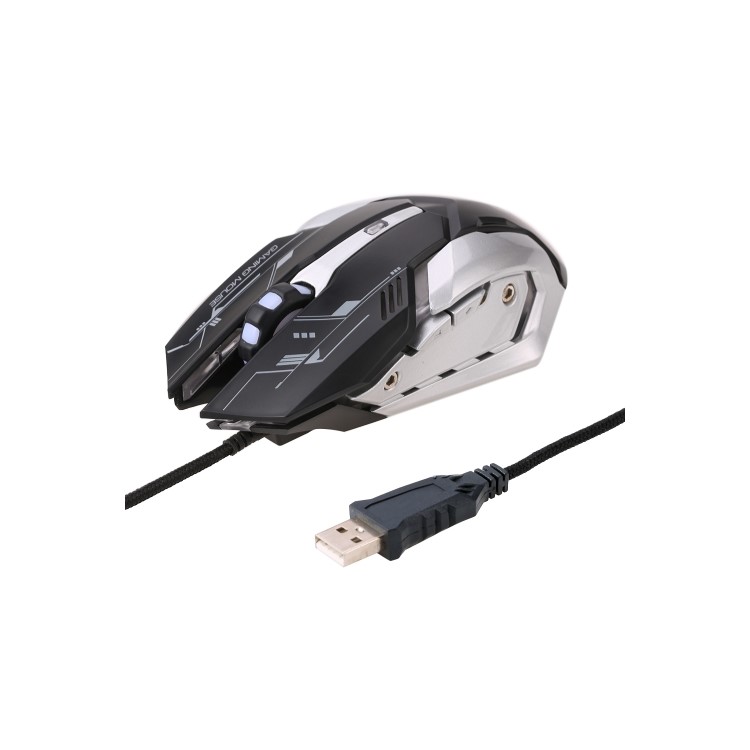 BYLINK GM003 3200DPI Macro 6 Programmable Buttons Gaming Mouse with 5-color LED Light USB Wired-3