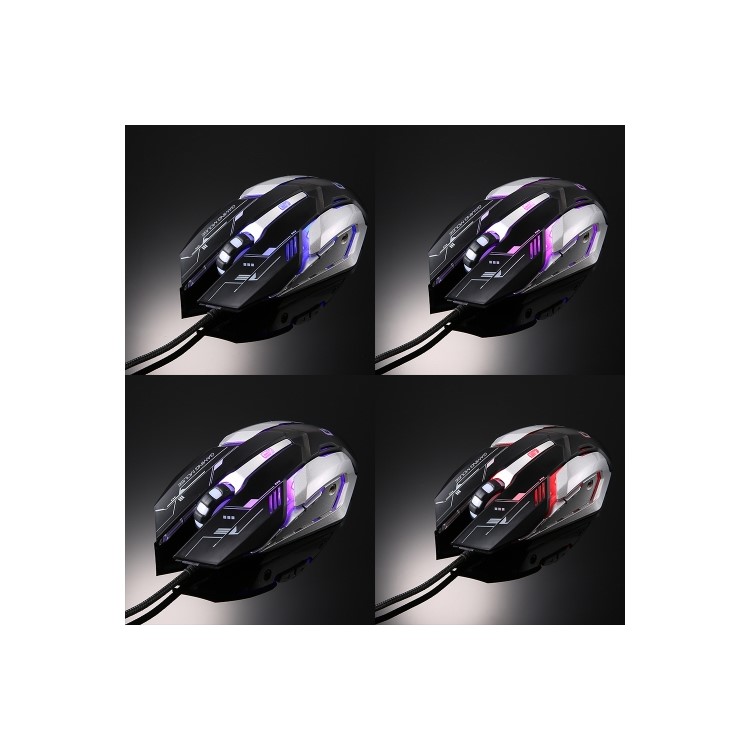 BYLINK GM003 3200DPI Macro 6 Programmable Buttons Gaming Mouse with 5-color LED Light USB Wired-7