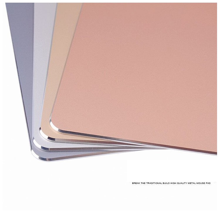 YED Aluminum Alloy Gaming Mouse Pad with Non-Slip Rubber Base, 240 x 182mm - Silver-4