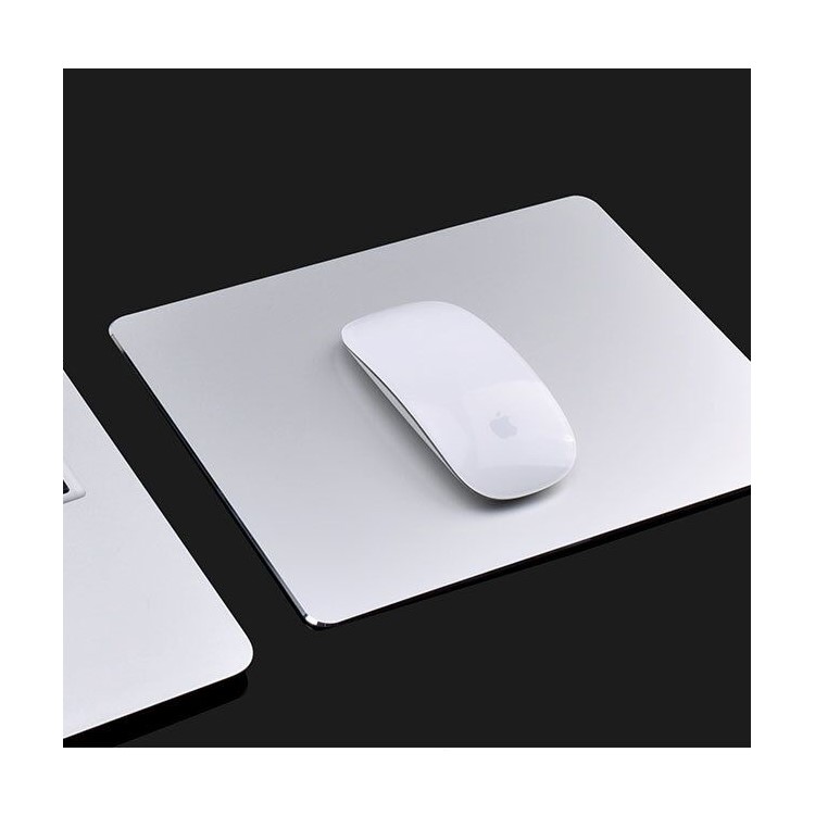 YED Aluminum Alloy Gaming Mouse Pad with Non-Slip Rubber Base, 250 x 200mm - Silver-1