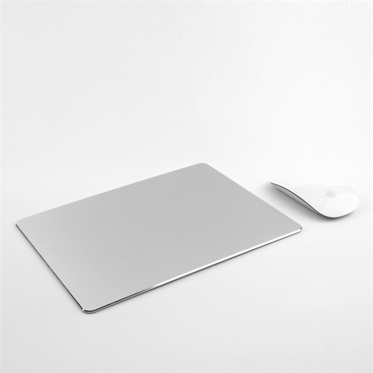 YED Aluminum Alloy Gaming Mouse Pad with Non-Slip Rubber Base, 250 x 200mm - Silver-3