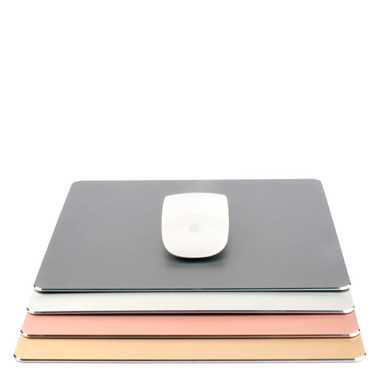 YED Aluminum Alloy Gaming Mouse Pad with Non-Slip Rubber Base, 250 x 200mm - Silver-5