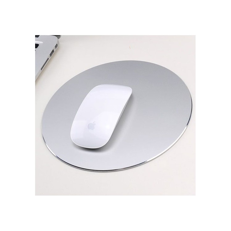 YED Round Shape Aluminum Alloy Gaming Mouse Pad with Non-Slip Rubber Base, 220 x 220mm - Silver-1