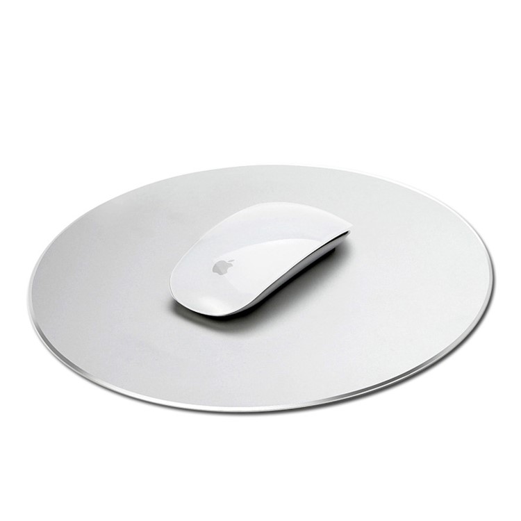 YED Round Shape Aluminum Alloy Gaming Mouse Pad with Non-Slip Rubber Base, 220 x 220mm - Silver-2