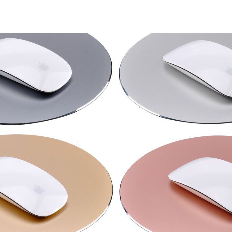 YED Round Shape Aluminum Alloy Gaming Mouse Pad with Non-Slip Rubber Base, 220 x 220mm - Silver-4