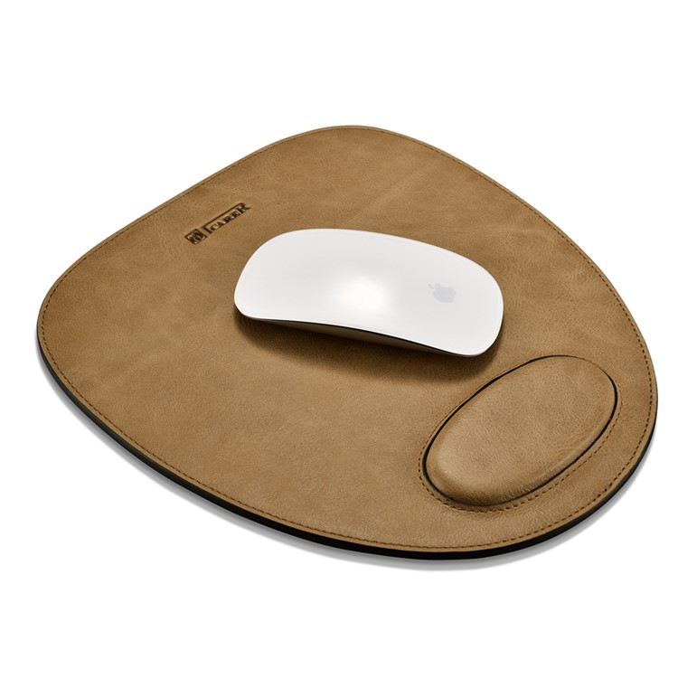 ICARER Shenzhou Real Cowhide Leather Mouse Pad with Wrist Protection Design - Brown-10