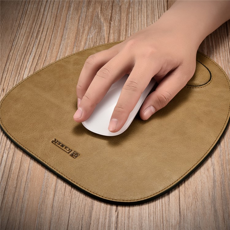 ICARER Shenzhou Real Cowhide Leather Mouse Pad with Wrist Protection Design - Brown-4
