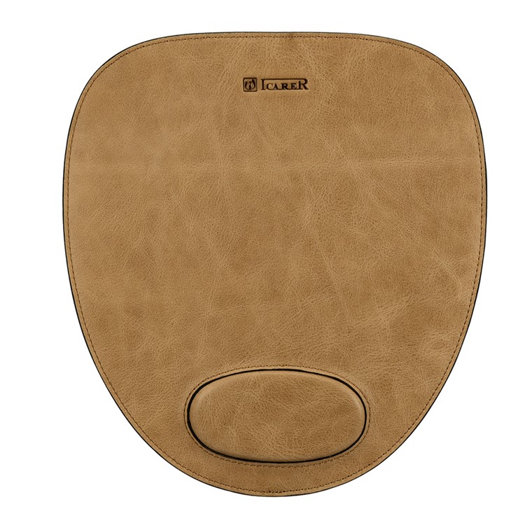 ICARER Shenzhou Real Cowhide Leather Mouse Pad with Wrist Protection Design - Brown-6