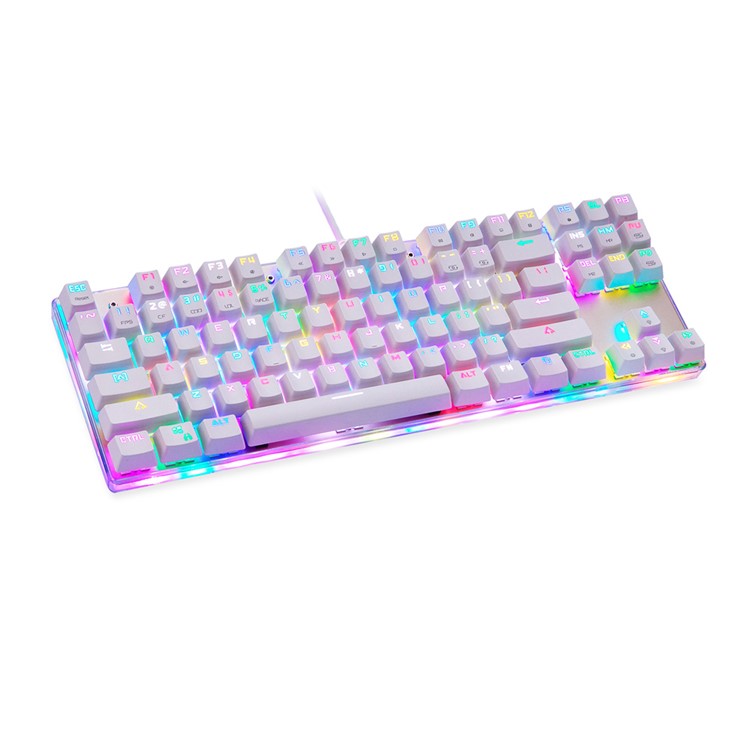 MOTOSPEED K87S Wired RGB Backlit Mechanical Keyboard with Blue Switch -White-2