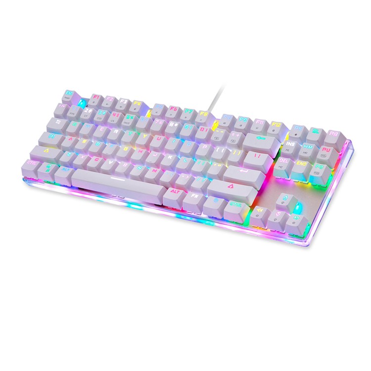 MOTOSPEED K87S Wired RGB Backlit Mechanical Keyboard with Blue Switch -White-3