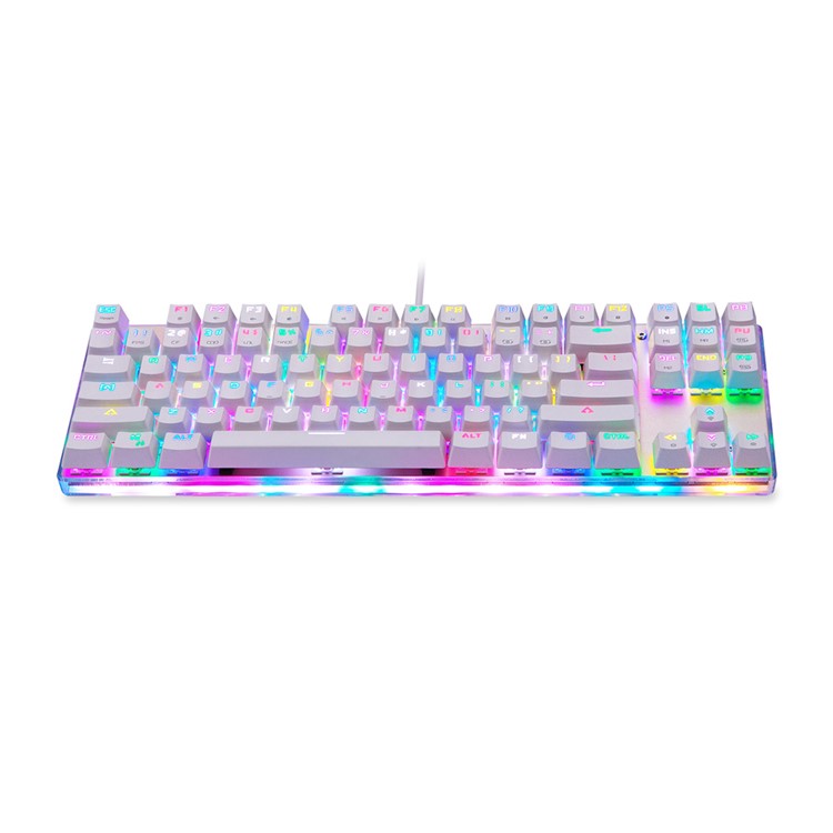 MOTOSPEED K87S Wired RGB Backlit Mechanical Keyboard with Blue Switch -White-5