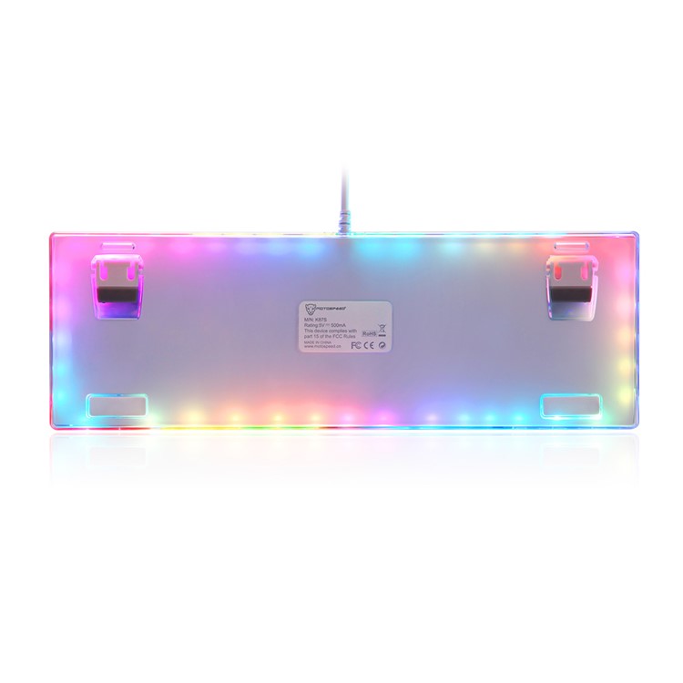 MOTOSPEED K87S Wired RGB Backlit Mechanical Keyboard with Blue Switch -White-6