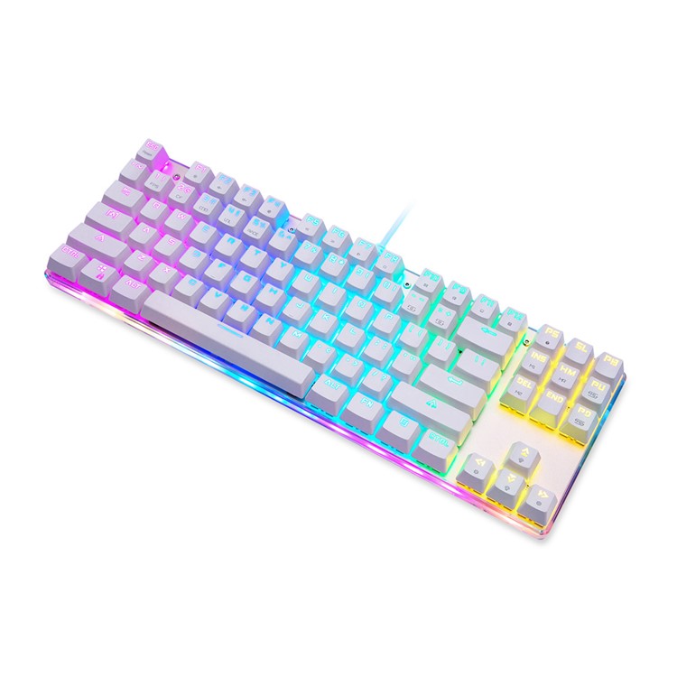 MOTOSPEED K87S Wired RGB Backlit Mechanical Keyboard with Blue Switch -White-7