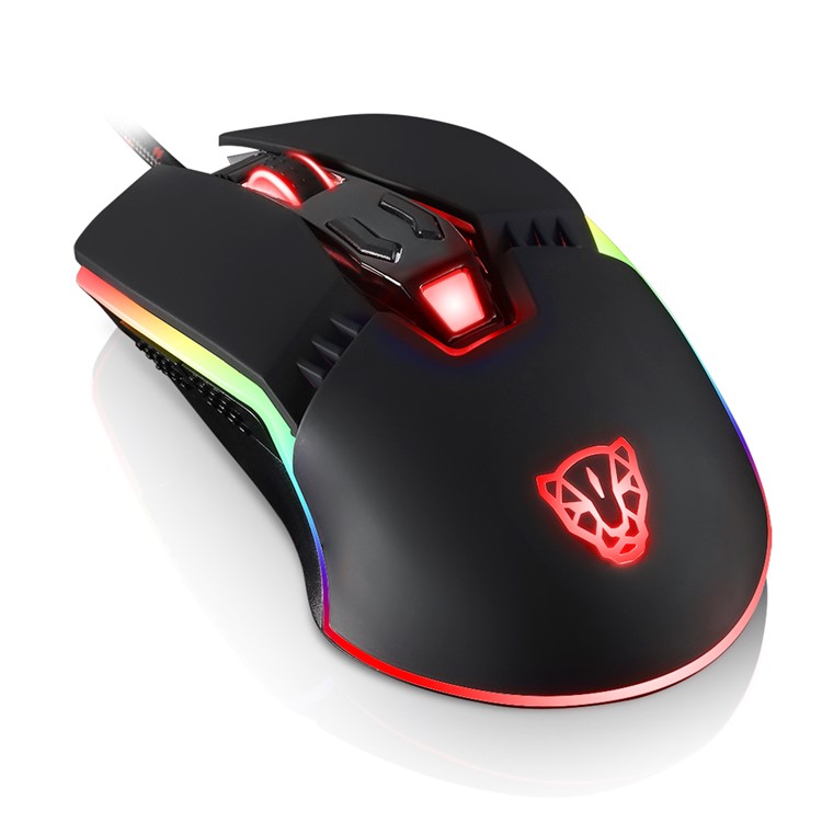 MOTOSPEED V20 Wired RGB Backlit Gaming Mouse with 5000DPI High Precision Optical 7 Keys - Black-7